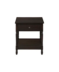 Lovmor Accent Table, 2 Tier, End, Side Table, Square, Nightstand, Bedroom, Lamp, Brown Veneer, Traditional