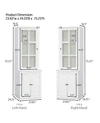Lovmor Double Action Door Hutch Cabinet with Tempered Glass Retro Modern Design and Ample Storage