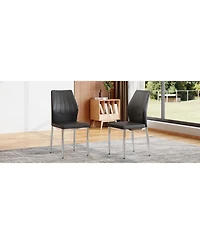 Streamdale Furniture Set of 4 Dining Chairs, Ergonomic Pu Backrest