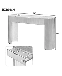 Streamdale Furniture Fluted Entryway Console Table with Drawers (Champagne White)