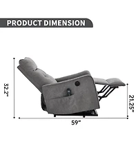 Streamdale Furniture Chenille Power Lift Recliner Chair with Massage & Heat