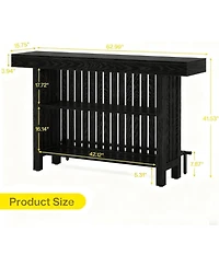 Tribesigns 63-Inch Large Home Bar Unit, Modern 2-Tier Table with Footrest, Corner Mini Coffee Cabinet for Kitchen Pub, Dining Room, Livin