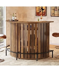 Tribesigns 4-Tier Bar Table, 39.4" H Home Bar Unit with Footrest, Arc-Shaped Mini Bar Table, Modern Wine Bar Cabinet