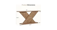 Tribesigns 63" Console Table, Farmhouse Wooden Couch Table Behind Sofa with Storage, Long Entryway Sofa Station
