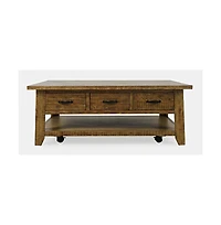 Jofran Rustic Farmhouse Solid Wood 50" Coffee Table