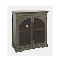 Jofran Archdale 33" Gothic Arch Transitional Accent Storage Cabinet with Glass Doors