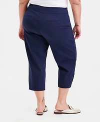 Jm Collection Plus Side-Button Capri Pants, Macy's Exclusive