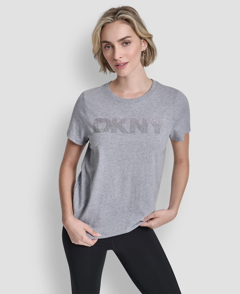 Dkny Sport Women's Ombre Rhinestone Short-Sleeve Top