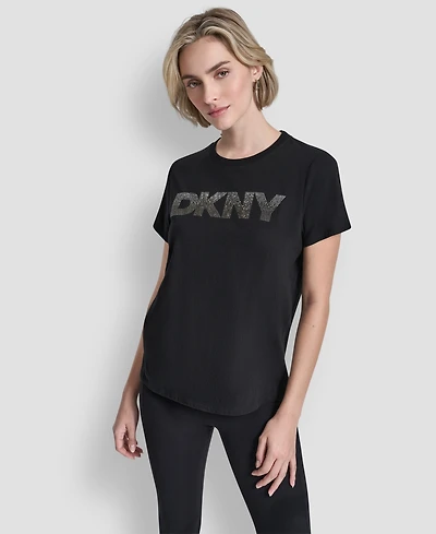 Dkny Sport Women's Ombre Rhinestone Short-Sleeve Top