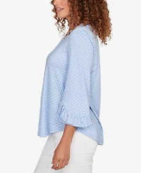 Ruby Rd. Petite Polka Dot Puff Print Knit Top