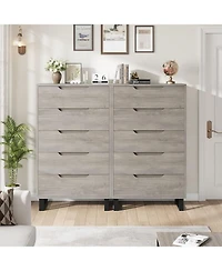 gaomon 5 Drawer Tall Dresser for Bedroom, 50" Vertical Storage Chest Organizer Living Room, Entryway, Ash Grey