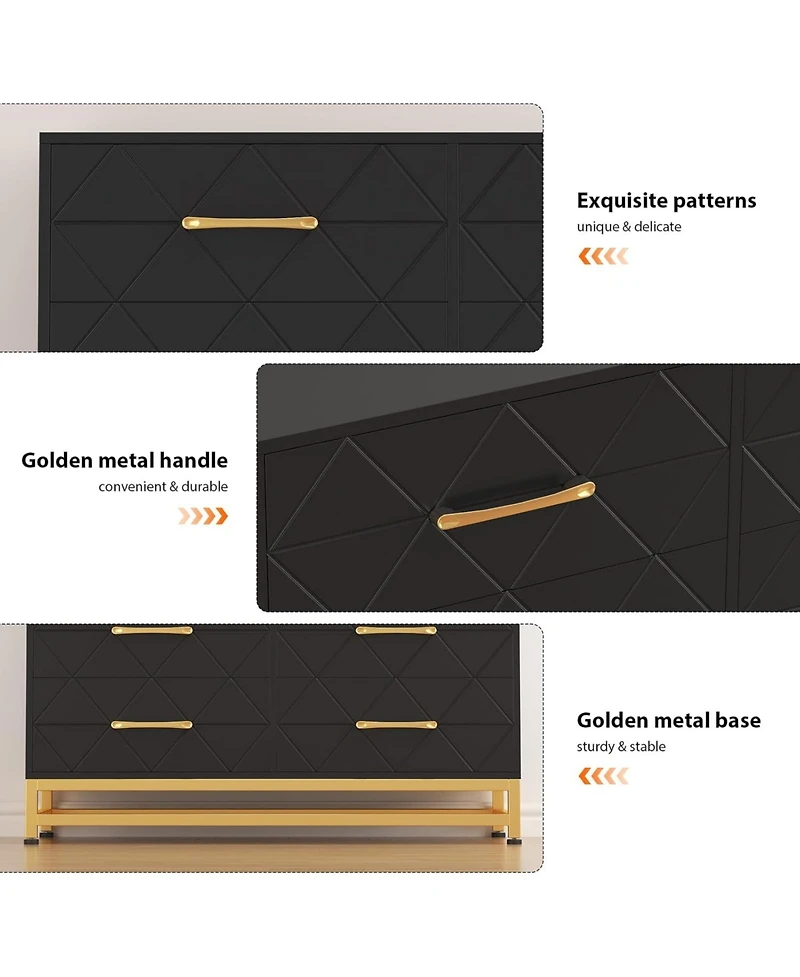 Gaomon 6-Drawer Dresser for Bedroom & Closet Tall Chest with Soft-Close Glides, Anti-Tip Kit | 28.7" H Space Saving Storage Organizer