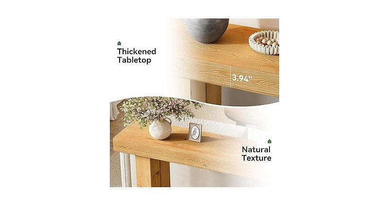 Tribesigns Wood Console Table, 63" Long Entryway Table with Stable Leg, Farmhouse Couch Station Behind Sofa with Storage