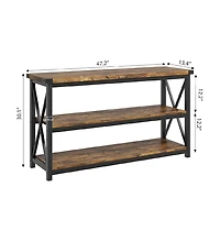 gaomon 47" Long Console Table, 3-Tier Entryway Table with Storage Shelves, Rectangular Sofa Table for Entryway,"dustrial Entry Table for Ent