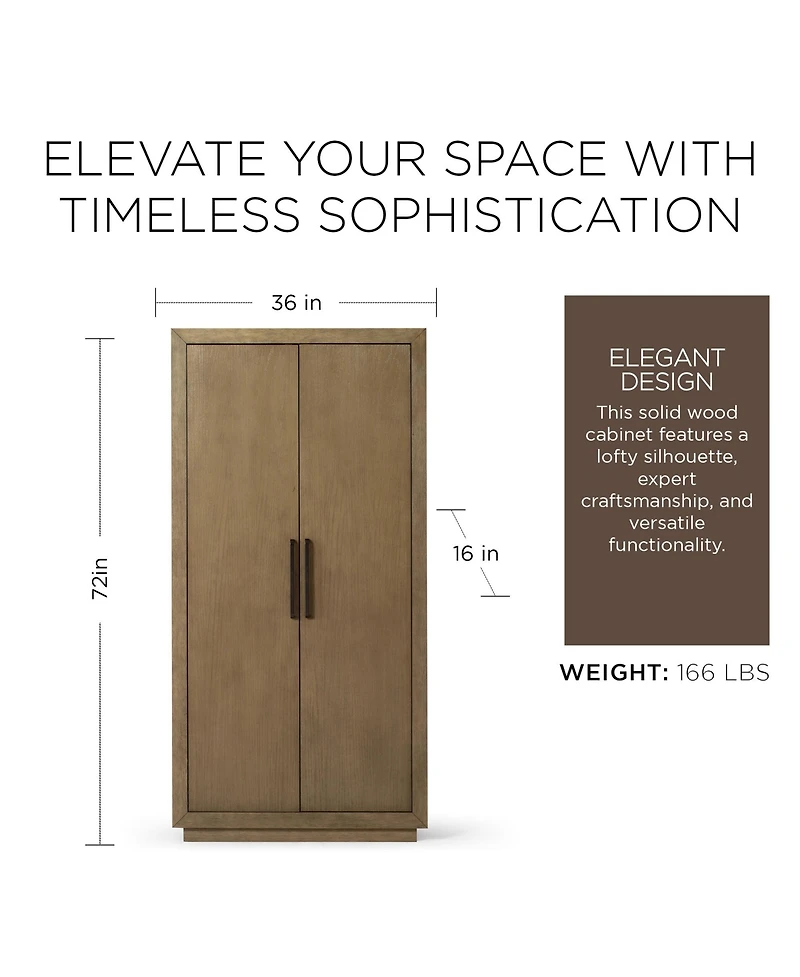 Maven Lane Uma Contemporary Wooden Cabinet in Refined Grey Finish