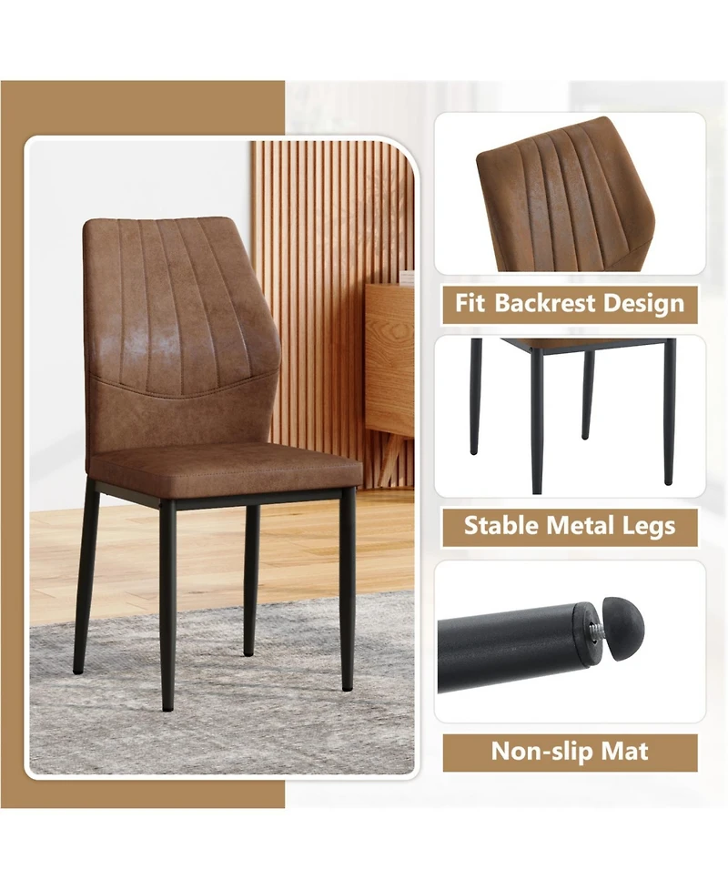 Streamdale Furniture Set of 4 Dining Chairs, Shell Pattern