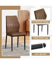 Streamdale Furniture Set of 4 Dining Chairs, Shell Pattern