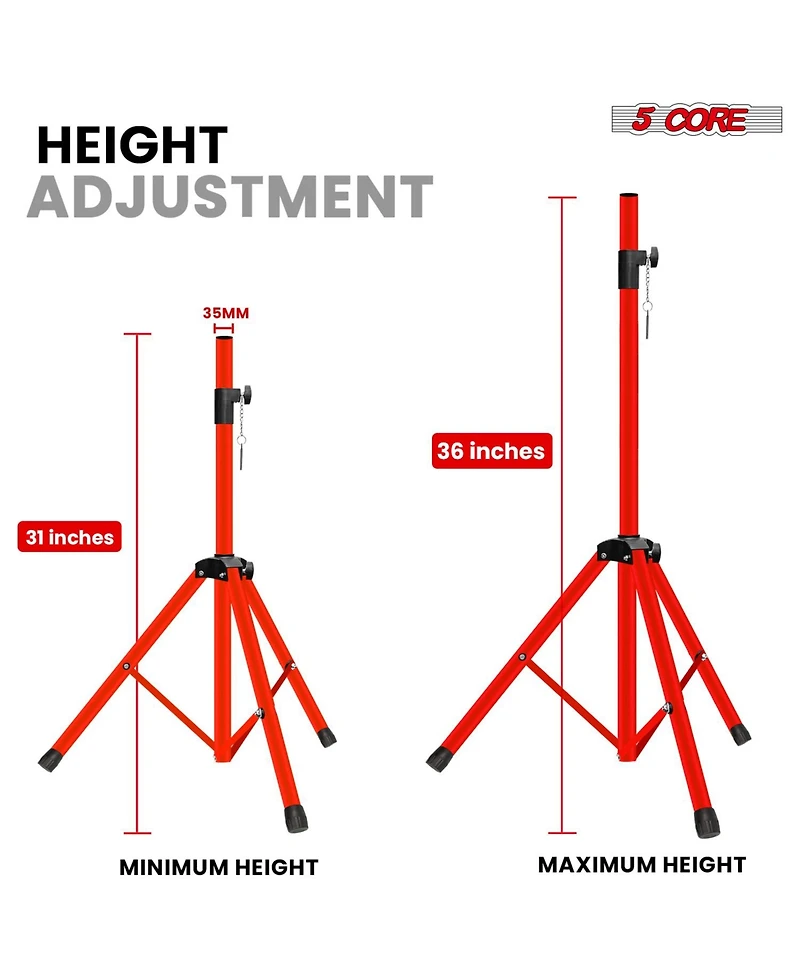 5 Core Speaker Stand 36" Adjustable Pa Dj Tripod Heavy Duty