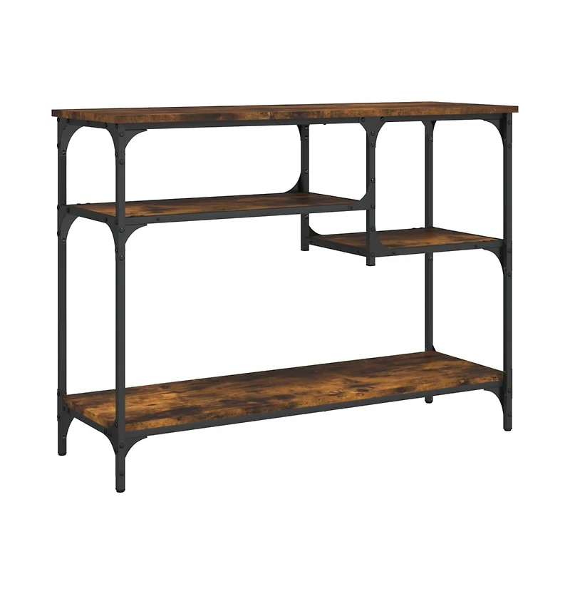 vidaXL Console Table Smoked Oak Engineered wood, metal 39.4 x 13.8 in