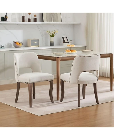 Streamdale Furniture Wooden Upholstered Dining Chairs - Set of 2