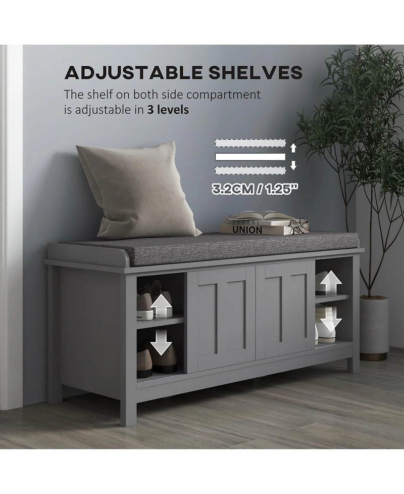 Slickblue Compact Shoe Bench with Hidden Storage