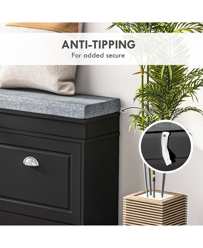 Slickblue Shoe Organizer Bench with Seat and Lower Shelf