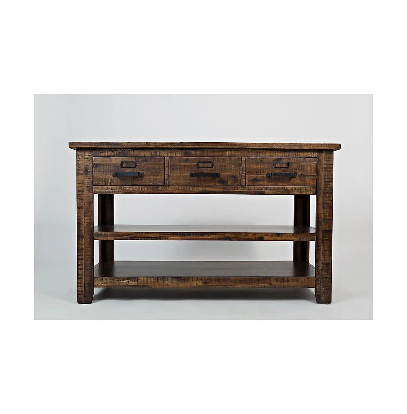 Jofran Cannon Valley Distressed Industrial 50" Sofa Table