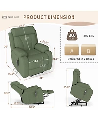 Boyel Living Power Lift Recliner for Elderly, Heavy Duty Lift Chair Recliners for Small Spaces, Electric Recliner Chairs