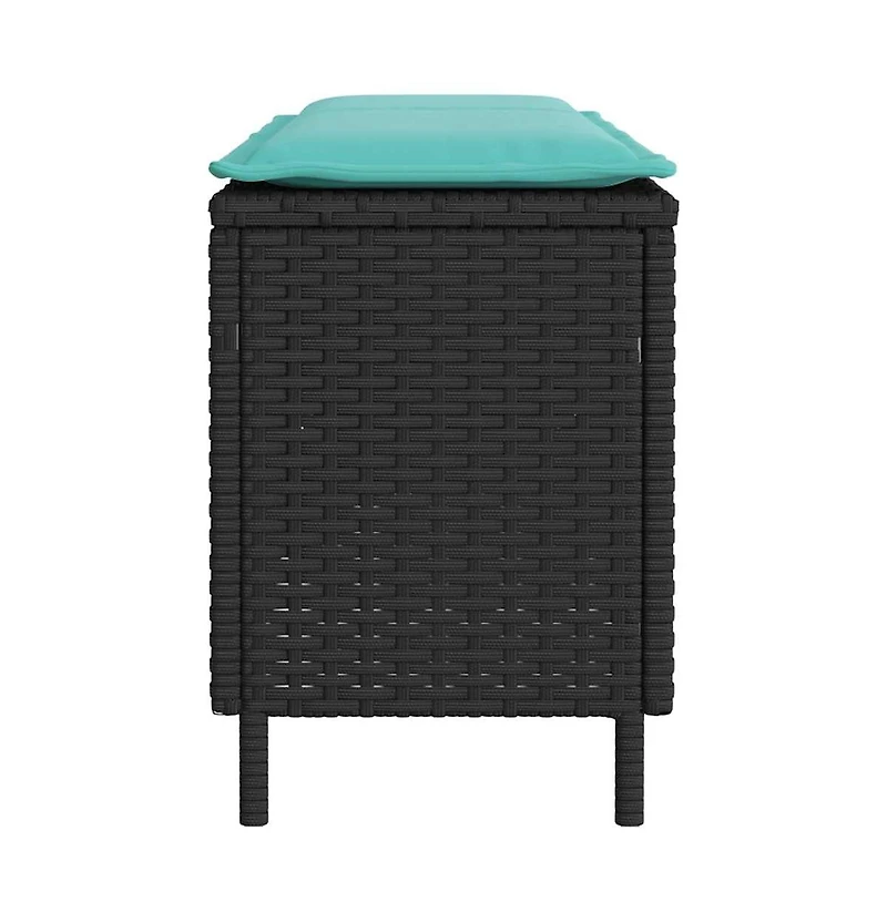 vidaXL Patio Bench with Cushion 43.3"x11.8"x15.9" Poly Rattan