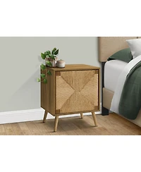 Lovmor Accent Table, End, Storage, Small, Side, Living Room, Lamp, Light Walnut Laminate, Seagrass, Modern