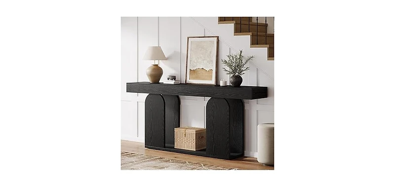 Tribesigns Black Console Table, 70.9-Inch Extra Long Sofa Table