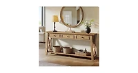 Tribesigns Console Table with 3 Storage Drawers, 70.87 Inches Extra Long Sofa Table Behind Couch with Bottom Shelf