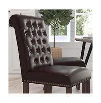 Merrick Lane Falmouth Upholstered Parsons Chair with Nailhead Trim