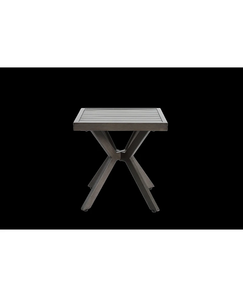 Lovmor Cast Aluminum Outdoor Side Table, Rust & Uv Resistant, Antique Cross-Weave Design, Durable Patio End Table