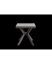 Lovmor Cast Aluminum Outdoor Side Table, Rust & Uv Resistant, Antique Cross-Weave Design, Durable Patio End Table