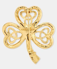Anne Klein Pave & Stone Openwork Clover Pin
