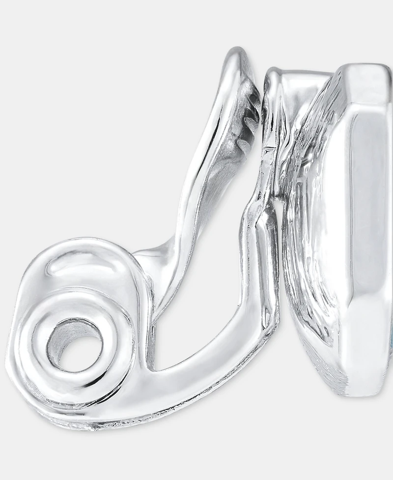 Anne Klein Emerald-Cut Stone Clip-On Button Earrings