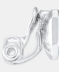 Anne Klein Emerald-Cut Stone Clip-On Button Earrings