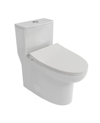 Casainc-One-Piece Dual Flush 1.1/1.6 Gpf Elongated Bathroom Fixture Comfort Seat Height, Soft-Close Seat,Glazed Surface