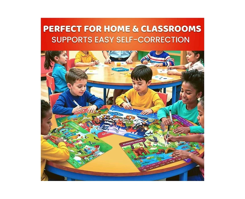 Quokka Busy Book Handwriting Practice for Kids - Search & Find - Activity Cards for Kids 3-8 – Reusable Mats with Dry-Erase Marker