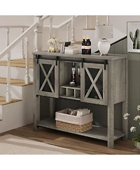 gaomon Buffet Cabinet 46.5" Large Buffet Sideboard Cabinet with Sliding Barn Doors