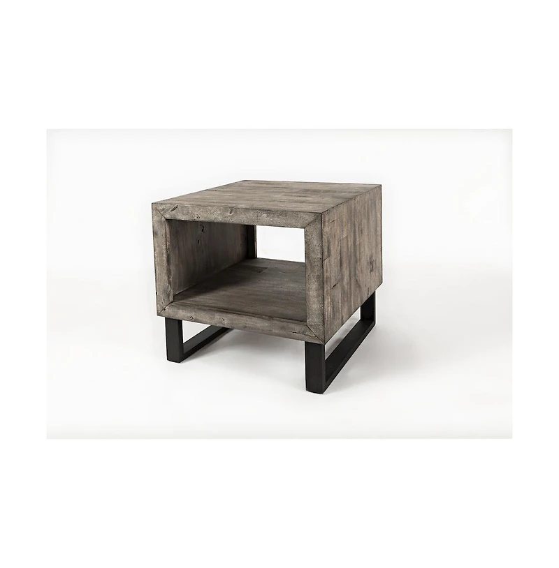 Jofran Mulholland Drive Modern Distressed Solid Wood End Table
