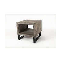 Jofran Mulholland Drive Modern Distressed Solid Wood End Table