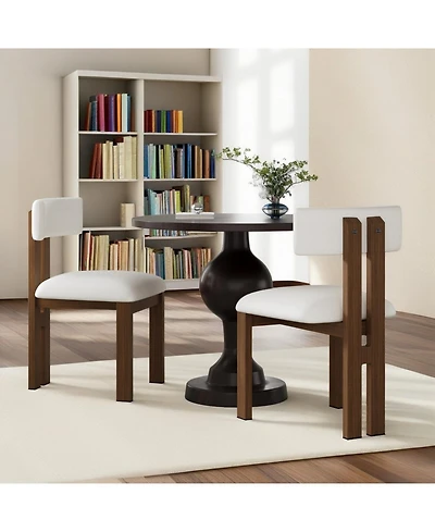 Streamdale Furniture 3-Piece Dining Set: Round Table & 2 Upholstered Chairs