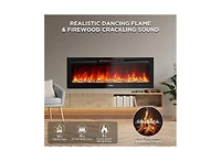 Gaomon 80" Recessed & Wall Mounted Electric Fireplace Heater, WiFi Remote, Multicolor Flame, 750-1500W for Living Room