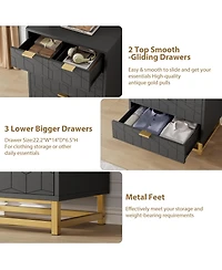 Gaomon 5 Drawer Dresser for Bedroom, Chest of Drawers with Metal Base, Modern Cabinet Organizer