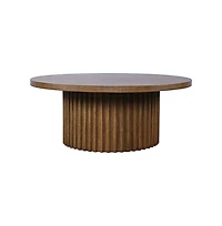 Jofran 40" Round Mid-Century Modern Fluted Pedestal Base Coffee Table
