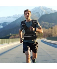 Sugfit Adjustable Weighted Vest 11–20 Lb with Iron Sand Weights and Reflective Strips