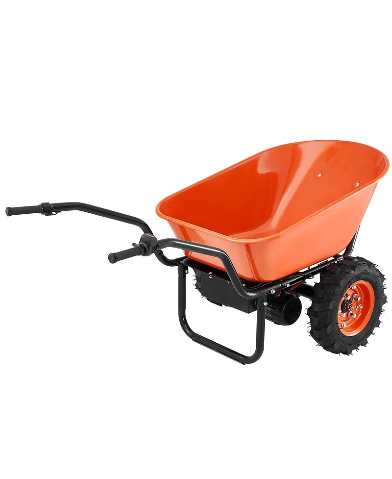 Sugfit Heavy-Duty Electric Wheelbarrow with 7 Cu.Ft Capacity & Dual Wheels