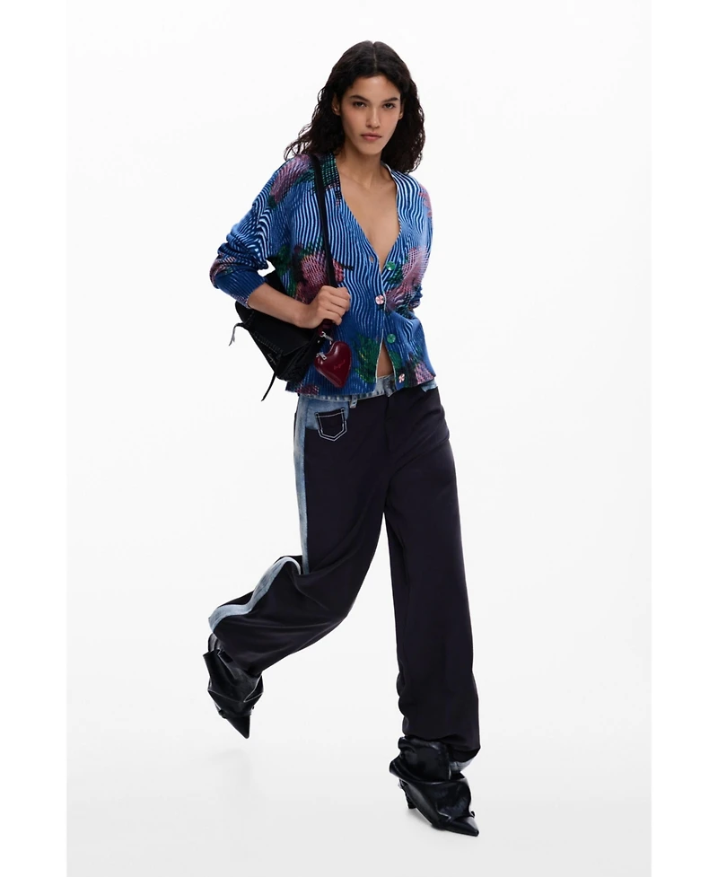 Desigual Women's Floral cardigan sweater